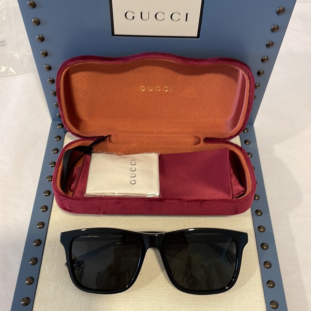 GG0381SN-007 GUCCI MENS SUNGLASSES POLARIZED BLACK - Picture 14 of 14